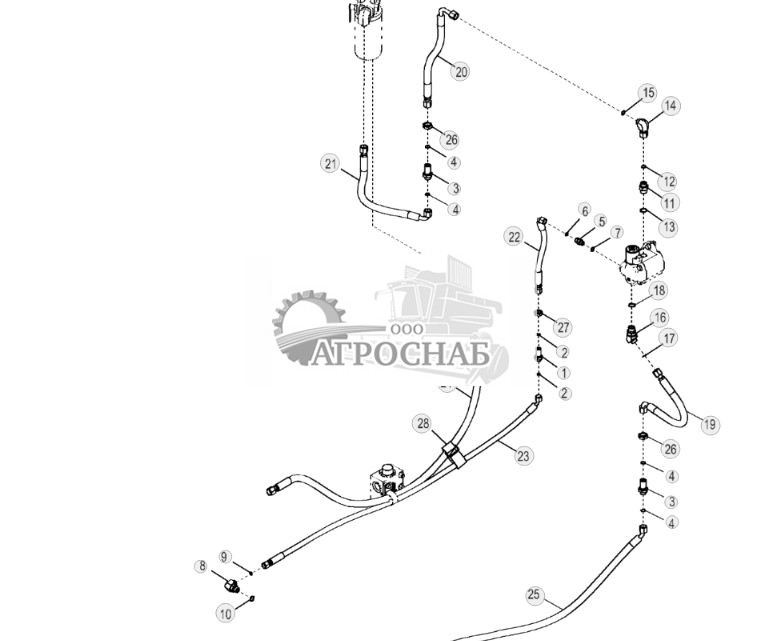 Гидравлические линии привода стандартного вентилятора (с байпасной линией) - ST331 70.jpg